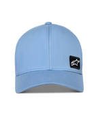 Alpinestars Pivot pet, gestructureerde baseballcap, blauw, gebogen klep, kleine zwarte geborduurde Astars-logopatch, casual sportswear accessoire