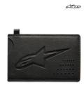 Alpinestars Ageless creditcardhouder, zwarte creditcardhouder van splitleer met een geëmbosseerd Astars-logo en een zak met gebogen inkeping