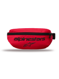 Alpinestars Only Linear heuptas, kleine waist pack, rood, zwarte Alpinestars-tekst en sterlogo, verticale ritssluiting, duurzaam 600D polyester, urban streetwear-stijl