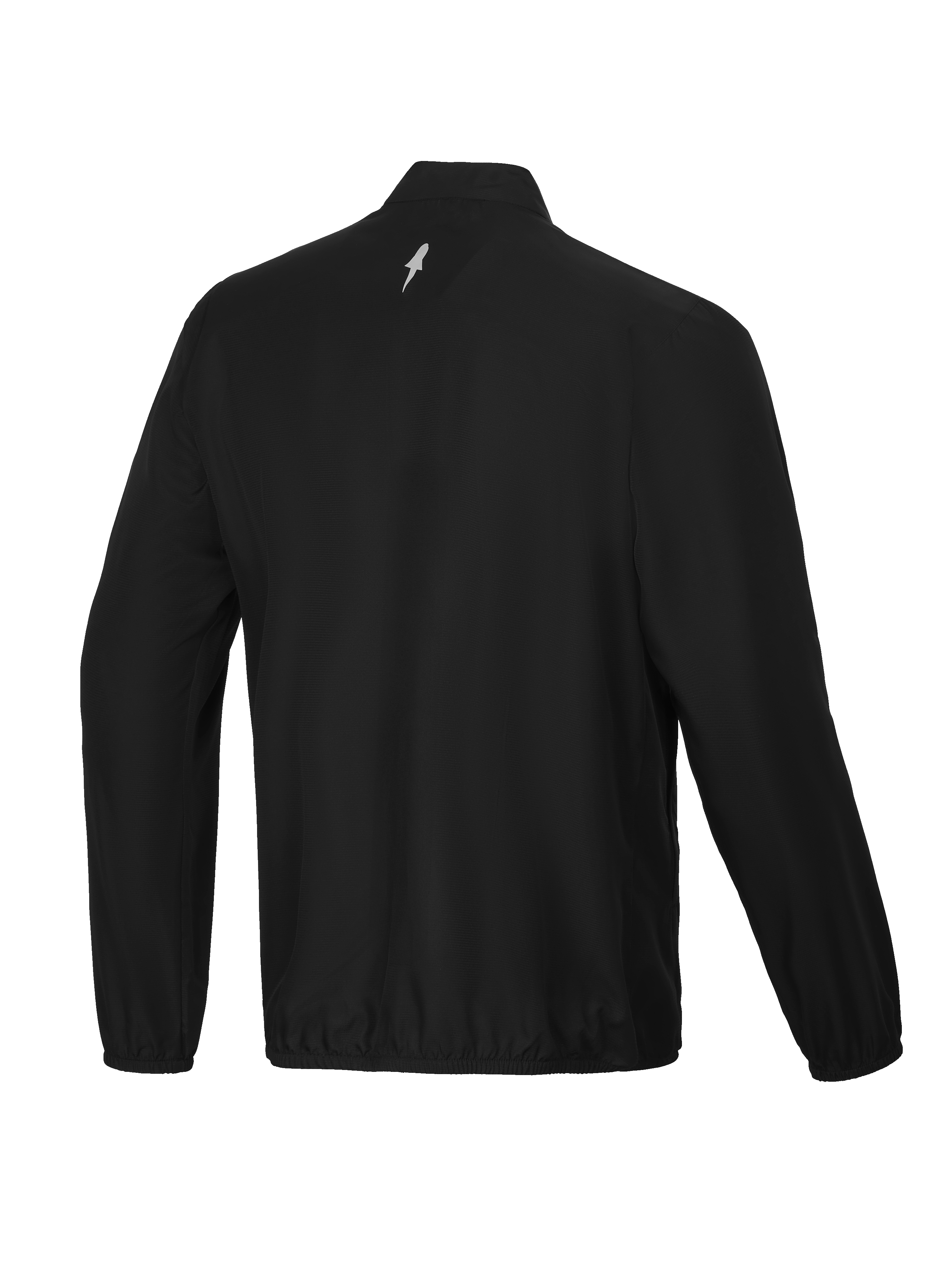 Alpinestars A-Aria Windbreaker Jas, heren cycling en MTB windbreaker in zwart met opstaande kraag en reflecterend logodetail op de achterkant