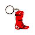 Alpinestars Tech 10 Boot Keyfob, porte-clés miniature 3D en forme de botte de motocross, rouge avec accents noirs et blancs, anneau en métal argenté, design de botte de course détaillé, accessoire sportswear de sport mécanique