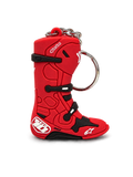 Alpinestars Tech 10 boot sleutelhanger, rood en zwart, 3D-miniatuurreplica met metalen drukring