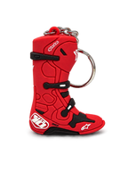 Alpinestars Tech 10 boot sleutelhanger, rood en zwart, 3D-miniatuurreplica met metalen drukring