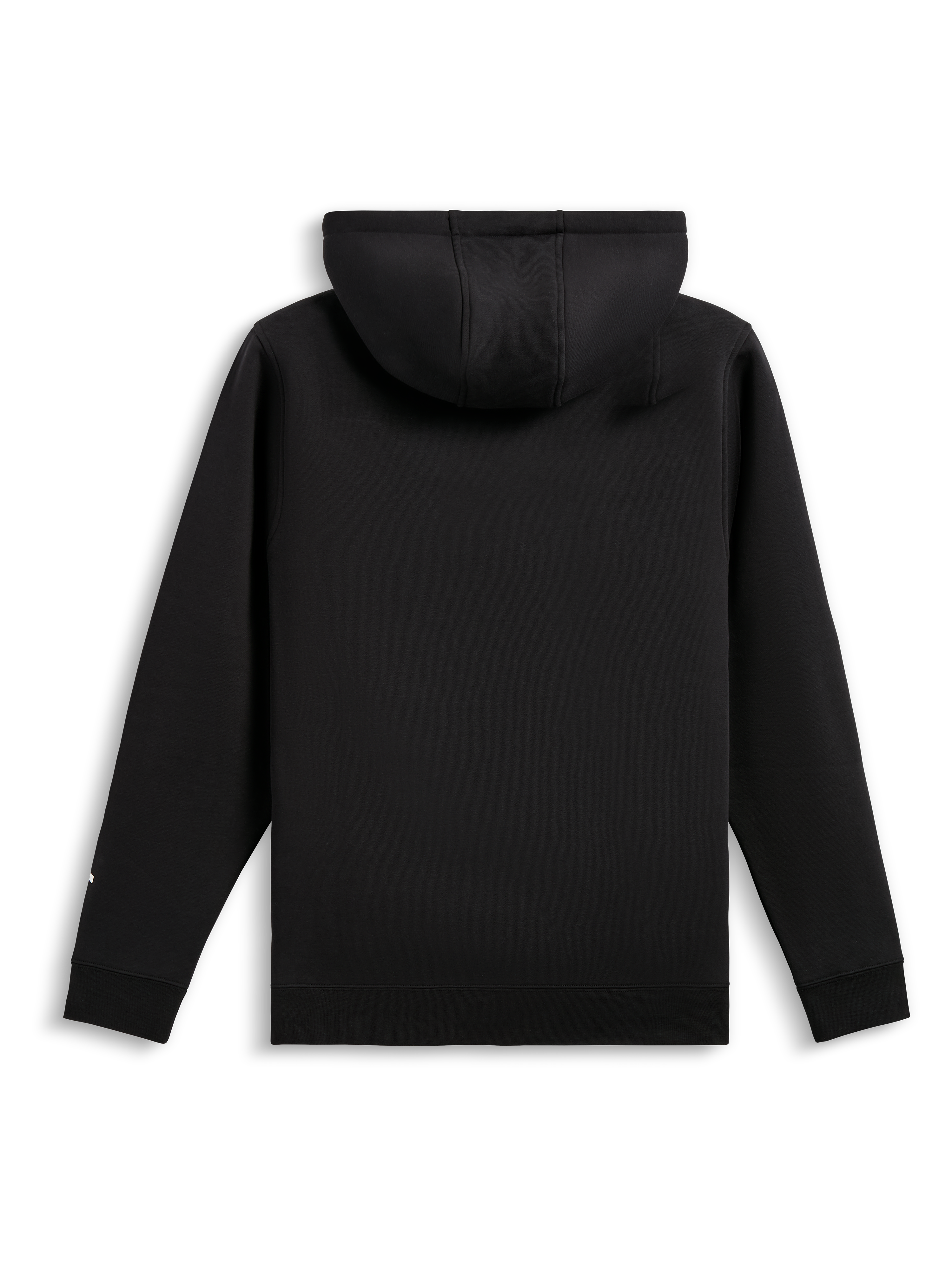 Alpinestars Harken Hoodie, pullover fleece hoodie, zwart, achteraanzicht, met geribbelde boorden en zoom, casual streetwear geïnspireerd op de motorsport