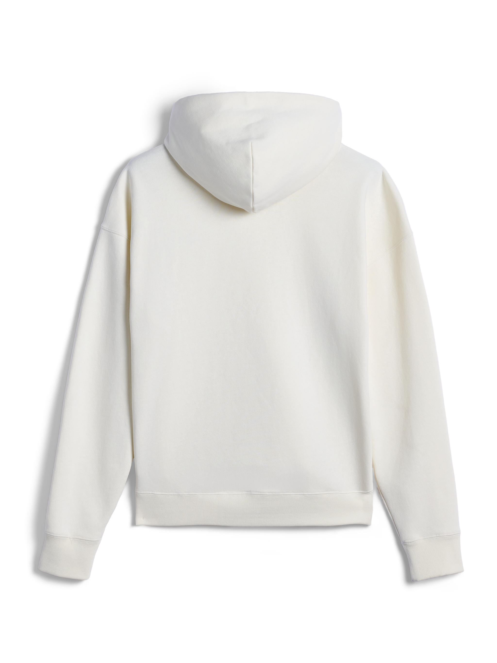Alpinestars Essentials Ageless Hoodie, Rückansicht eines Freizeit-Kapuzenpullovers in Off-White, entspannte Passform mit gerippten Bündchen und Saum, minimalistische Ästhetik für täglichen Komfort