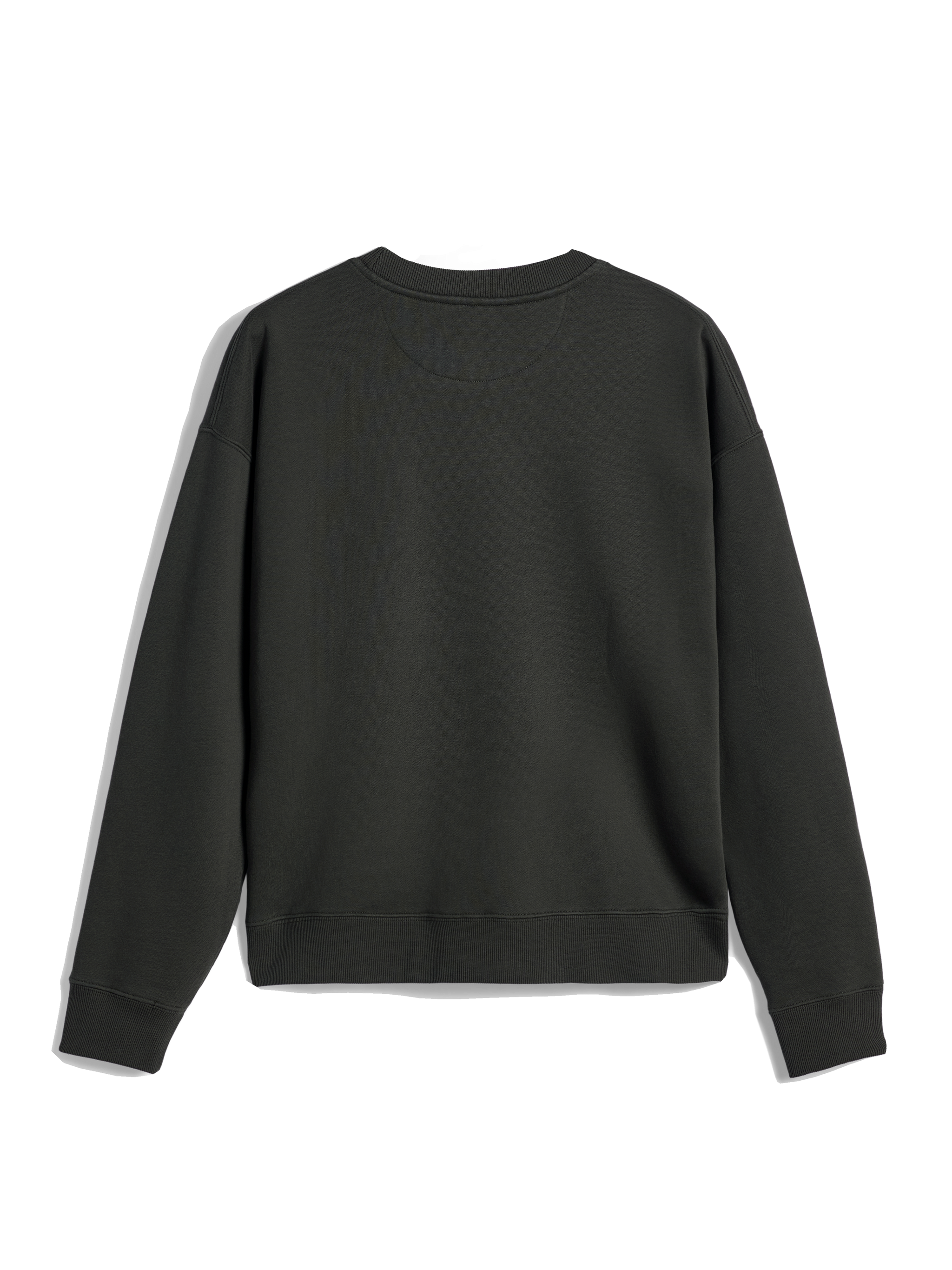 Alpinestars Essentials Ageless Crew, Rundhals-Sweatshirt, Off-Black, Rückansicht mit geripptem Kragen, Bündchen und Saum, hochwertiges Kompakt-Fleece, lässige Streetwear