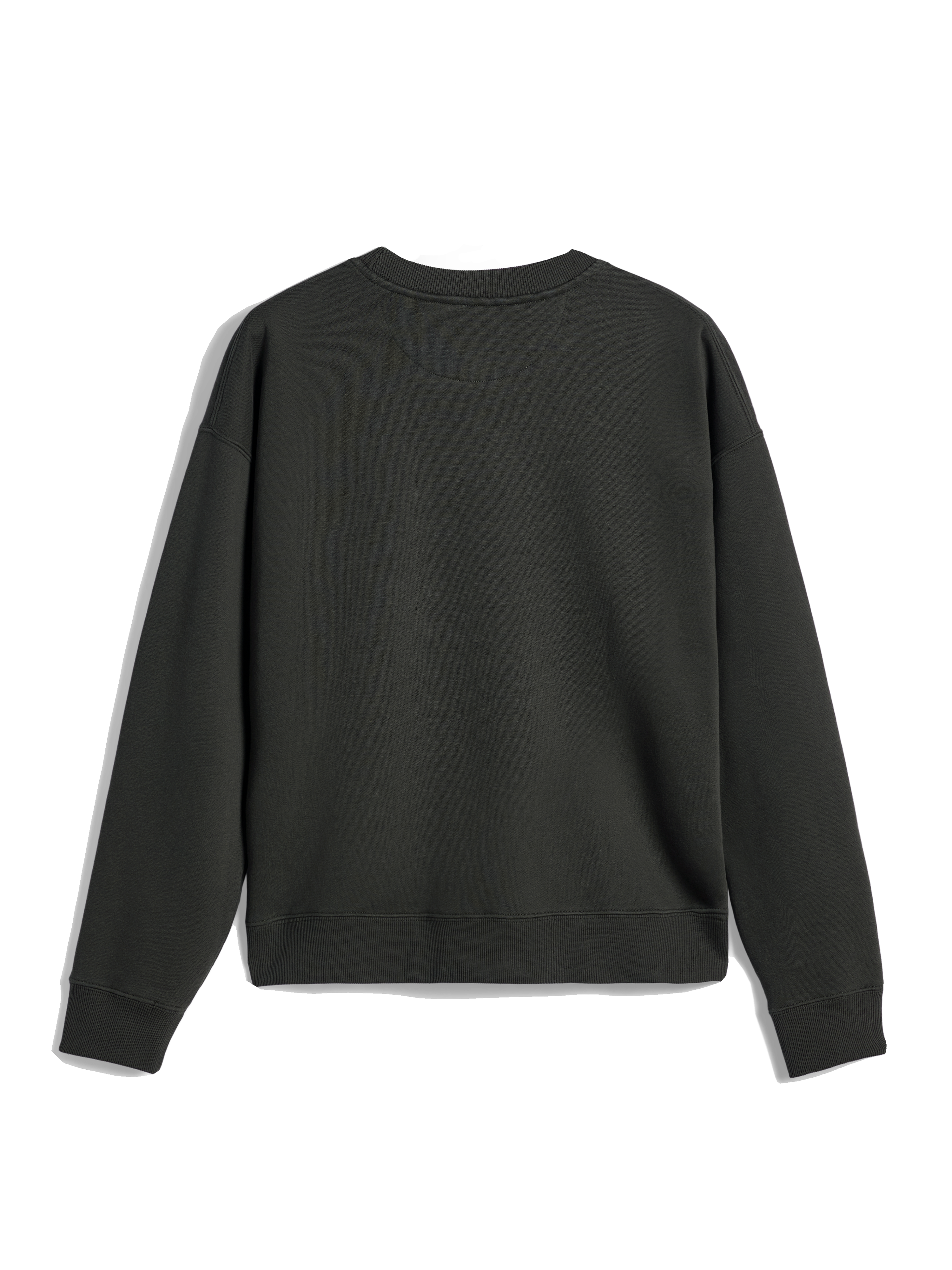 Alpinestars Essentials Ageless Crew, Rundhals-Sweatshirt, Off-Black, Rückansicht mit geripptem Kragen, Bündchen und Saum, hochwertiges Kompakt-Fleece, lässige Streetwear