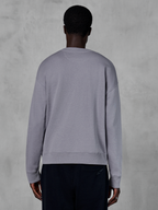 Alpinestars Essentials Ageless Crew, Crewneck Sweatshirt, Silver, back view, premium compact fleece, relaxed fit with ribbed hem and cuffs, casual motorsport streetwear