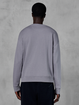 Alpinestars Essentials Ageless Crew, sweat-shirt à col rond, argent, vue de dos, polaire compacte premium, coupe décontractée avec poignets et ourlet côtelés, streetwear décontracté inspiré du sport automobile