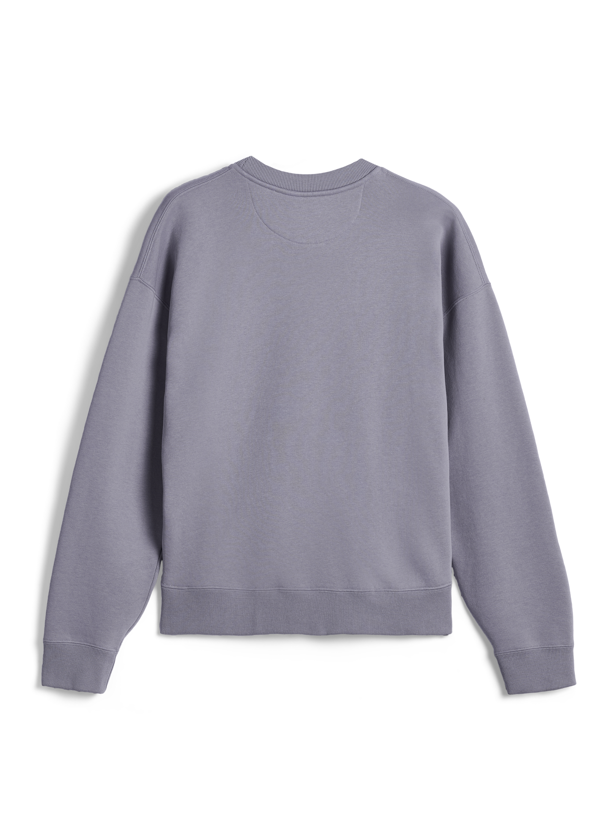 Alpinestars Essentials Ageless Crew, vue de dos, sweat-shirt à col rond argenté, polaire compacte de qualité supérieure, col, poignets et ourlet côtelés, vêtement de sport décontracté