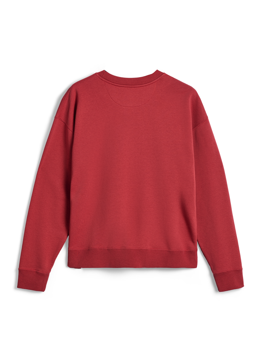 Alpinestars Essentials Ageless Crew, Crewneck Sweatshirt, Brick Red, back view showing ribbed cuffs and hem, premium compact fleece for casual sportswear comfort.