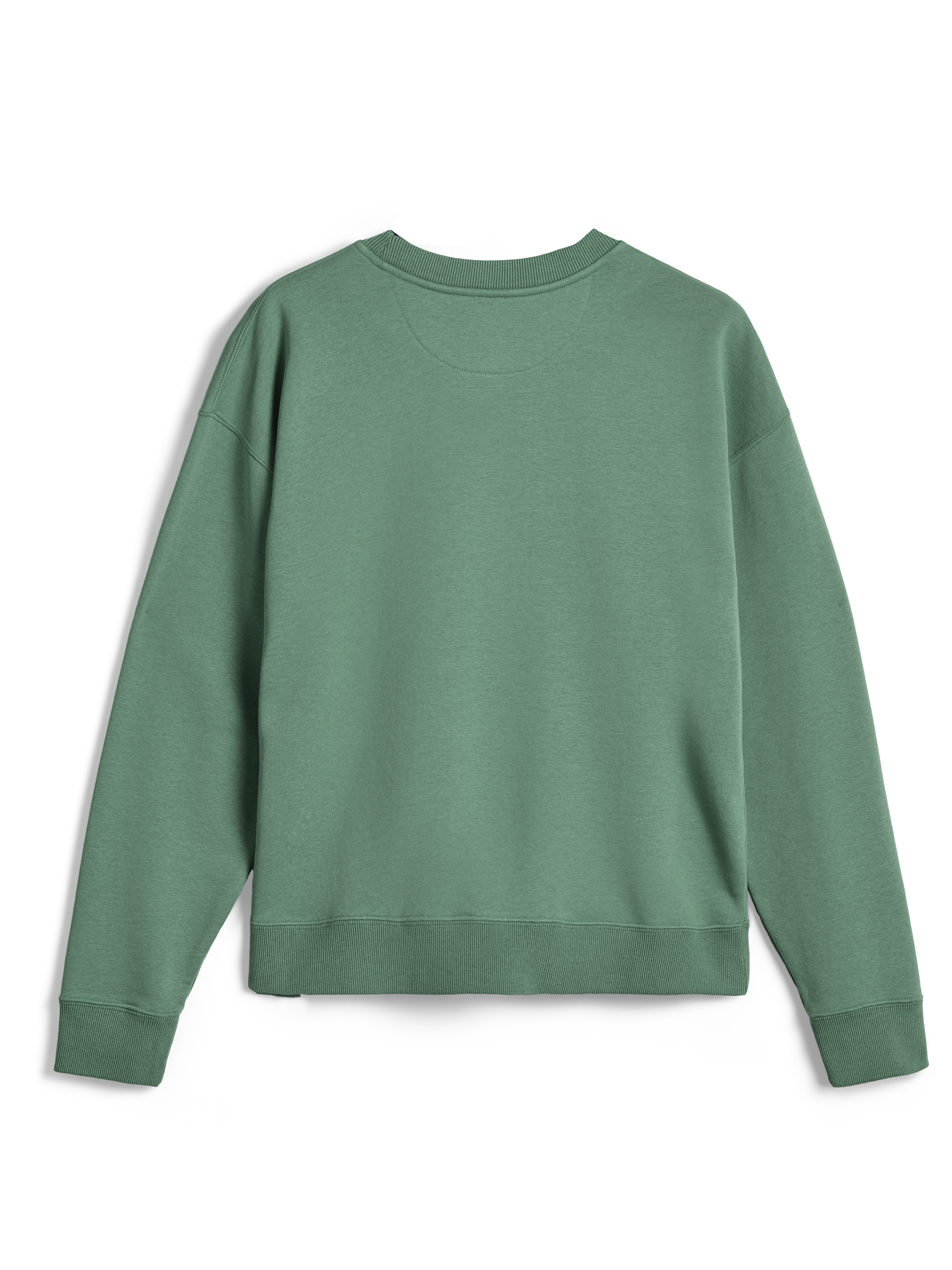 Alpinestars Essentials Ageless Crew, premium crewneck sweatshirt, Cactusgroen, achteraanzicht met geribbelde kraag, manchetten en zoom, effen kleur, casual sportkleding
