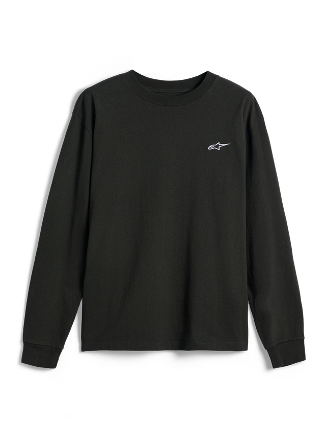 Alpinestars Essentials Ageless LS Tee, Long Sleeve T-Shirt, Off Black, small white Alpinestars logo on the chest, crew neck, relaxed fit, casual lifestyle streetwear