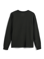 Alpinestars Essentials Ageless LS Tee, Langarm-T-Shirt, Off-Black, schlichte Rückansicht, hochwertiger Bio-Baumwoll-Jersey, entspannte Passform, lässige, vom Motorsport inspirierte Streetwear