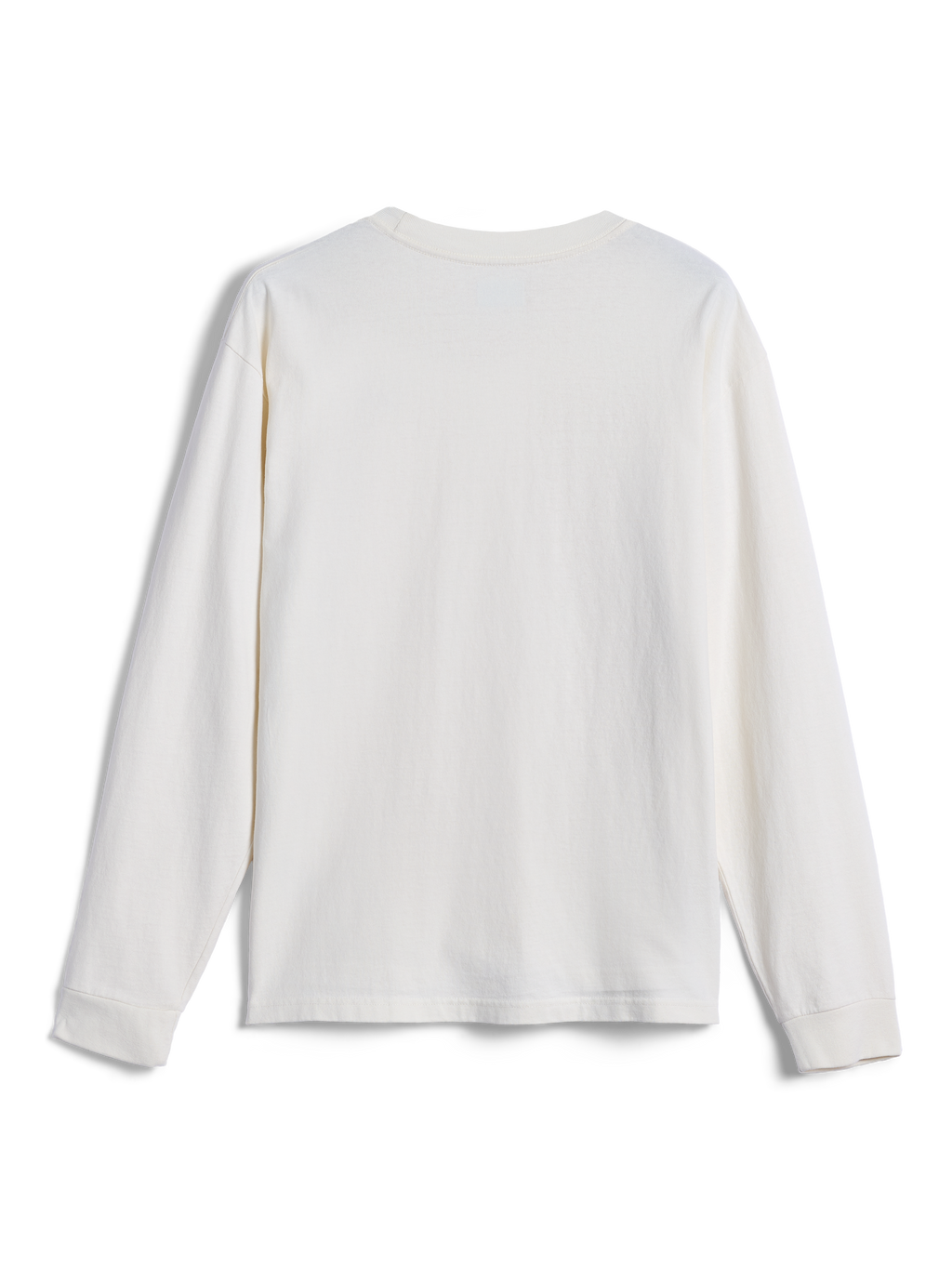 Alpinestars Essentials Ageless LS Tee, t-shirt à manches longues, blanc cassé, vue de dos, design minimaliste épuré, coupe décontractée, vêtement décontracté en coton biologique