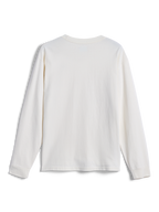Alpinestars Essentials Ageless LS Tee, t-shirt à manches longues, blanc cassé, vue de dos, design minimaliste épuré, coupe décontractée, vêtement décontracté en coton biologique