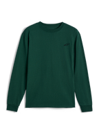 Alpinestars Essentials Ageless LS Tee, t-shirt à manches longues, vert sapin, petit logo noir brodé sur la poitrine, style streetwear motorsport décontracté