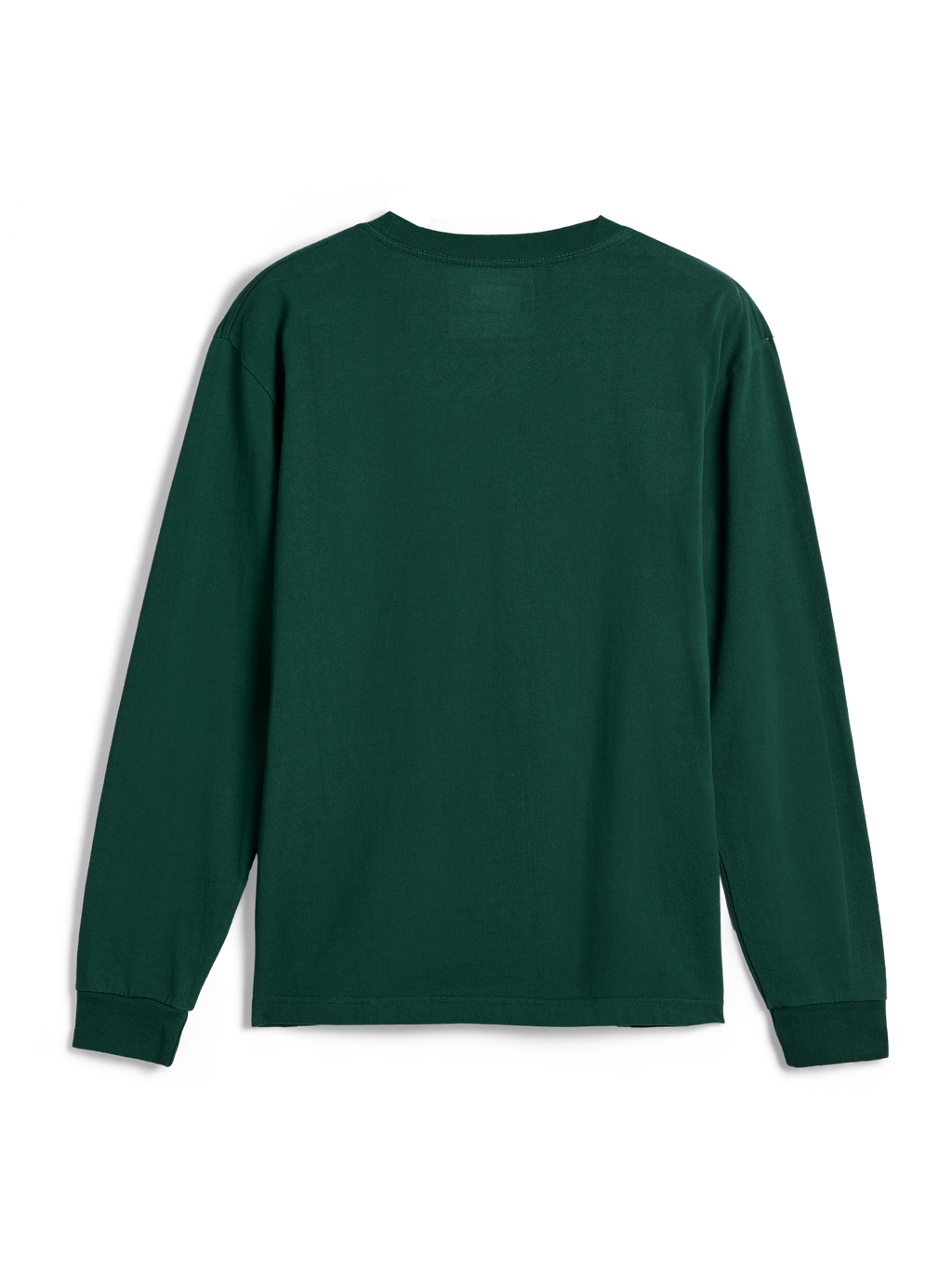 Alpinestars Essentials Ageless LS Tee, t-shirt à manches longues, vert sapin, vue de dos, couleur vert uni avec col rond et poignets côtelés, coupe décontractée contemporaine, style streetwear décontracté