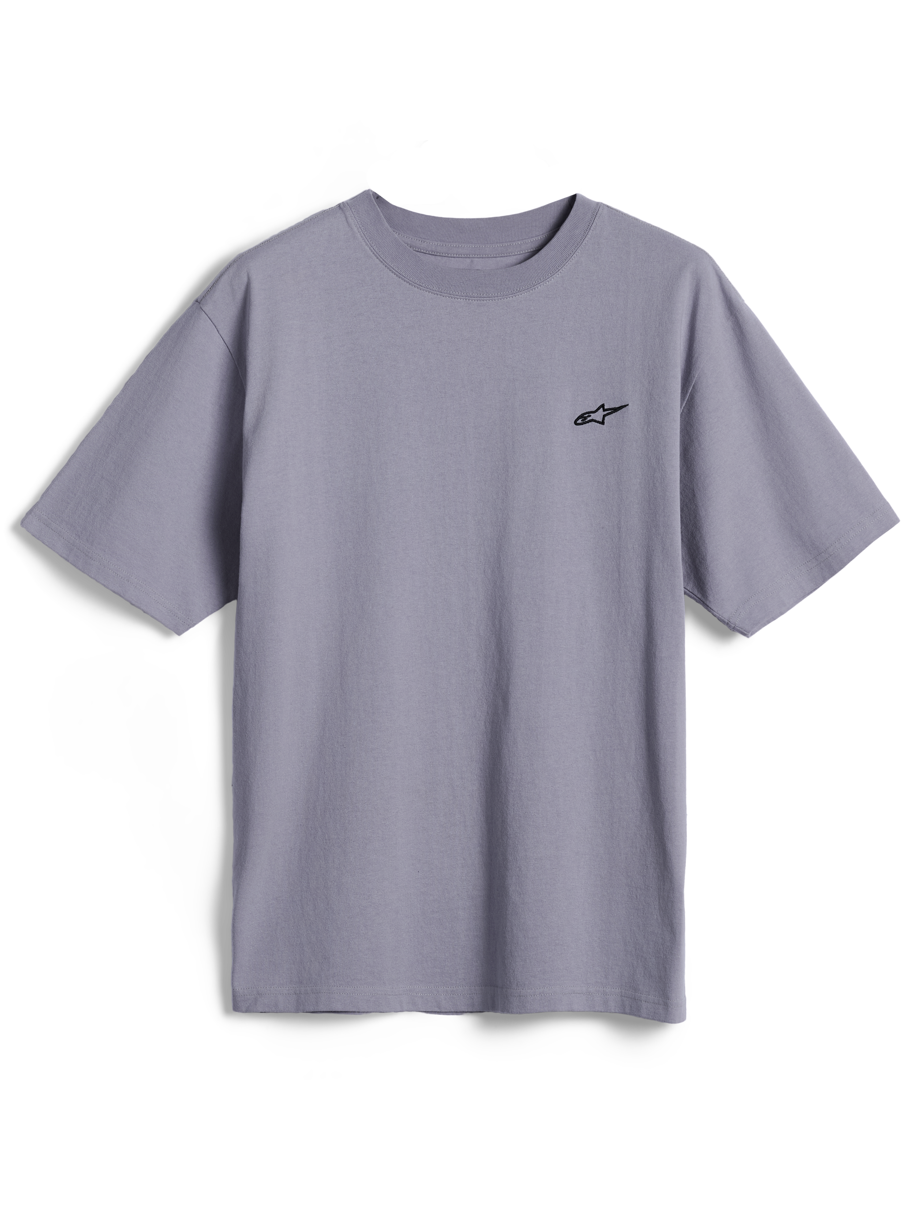 Alpinestars Essentials Ageless SS Tee, Short Sleeve T-Shirt, Silver, small black Astars logo on the chest, casual organic cotton streetwear with a relaxed fit