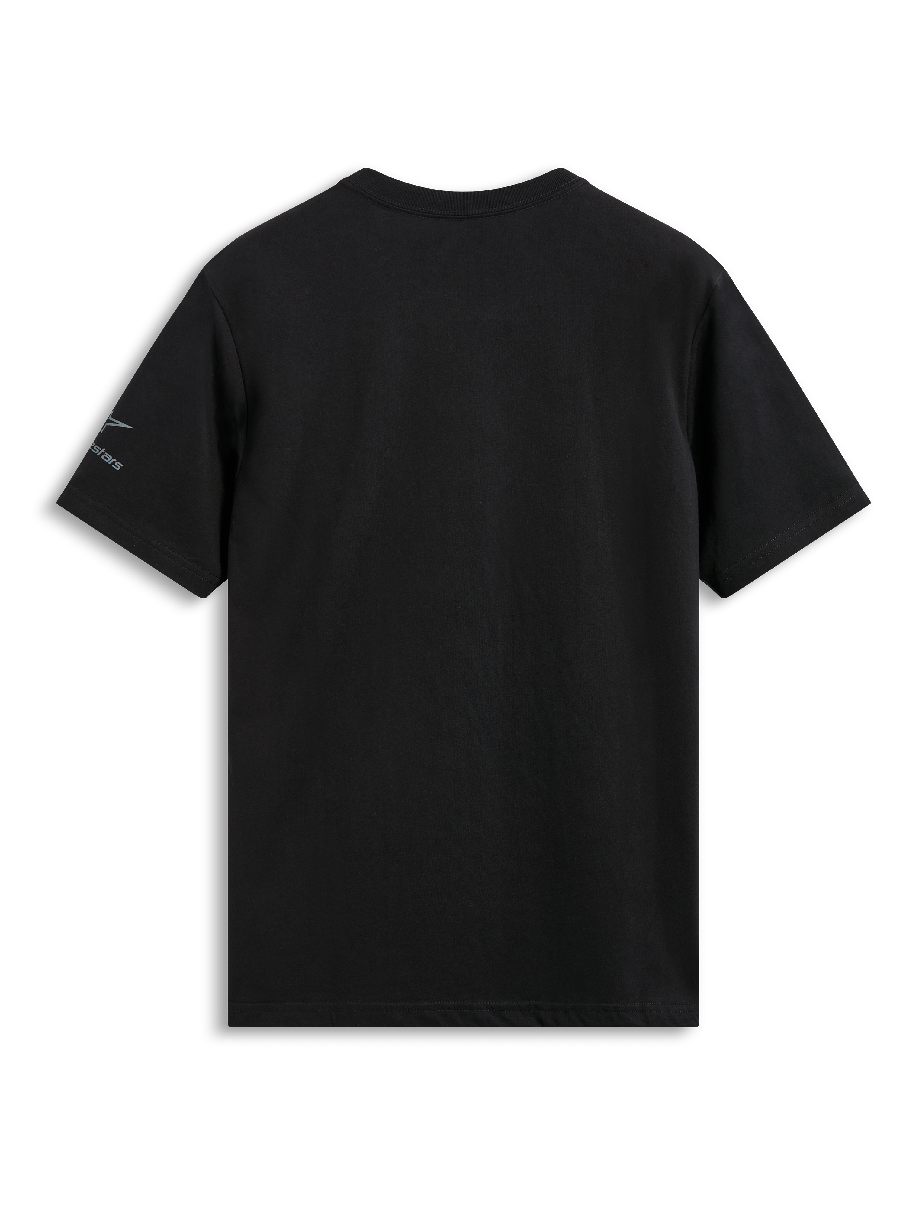 Alpinestars Global CSF Tee, T-shirt met korte mouwen, zwart, achteraanzicht met een klein logo op de linkermouw, casual motorsport streetwear