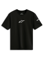 Alpinestars Frontal CSF Tee, T-shirt met korte mouwen, zwart, wit Astars-logo op de borst, casual performance sportkleding