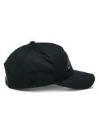 Alpinestars Ageless Snapback Kappe, Black Charcoal, Seitenansicht, strukturierte Krone mit gebogenem Schirm, verstellbarer Snapback-Verschluss, lässige vom Motorsport inspirierte Kopfbedeckung