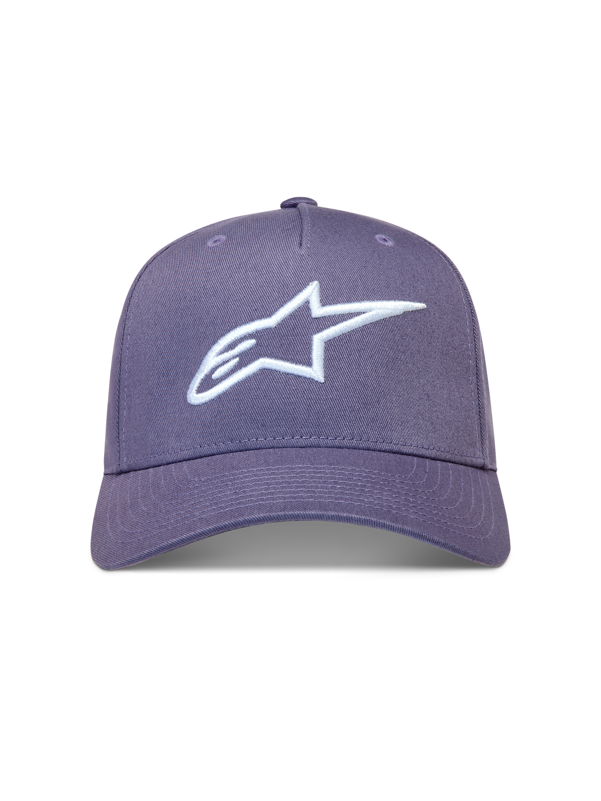 Alpinestars Ageless snapback hoed in paars met wit 3D-geborduurd Astars-logo en gestructureerde kroon van keperstof.