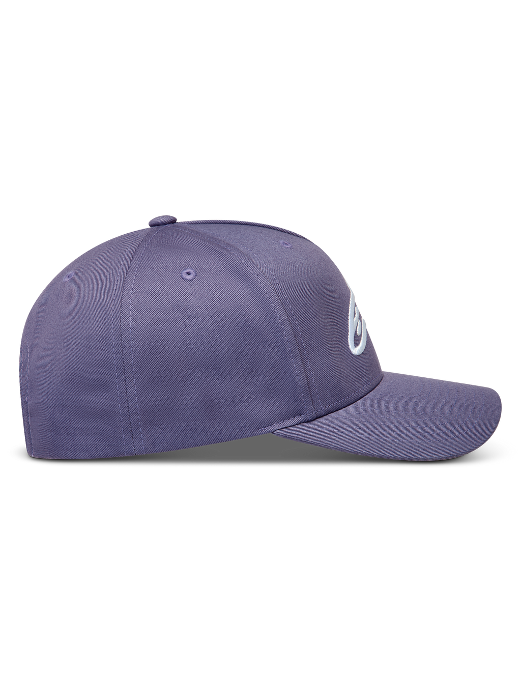 Alpinestars Ageless Snapback, casquette sportswear violette à visière incurvée, couronne structurée et logo Astars brodé.