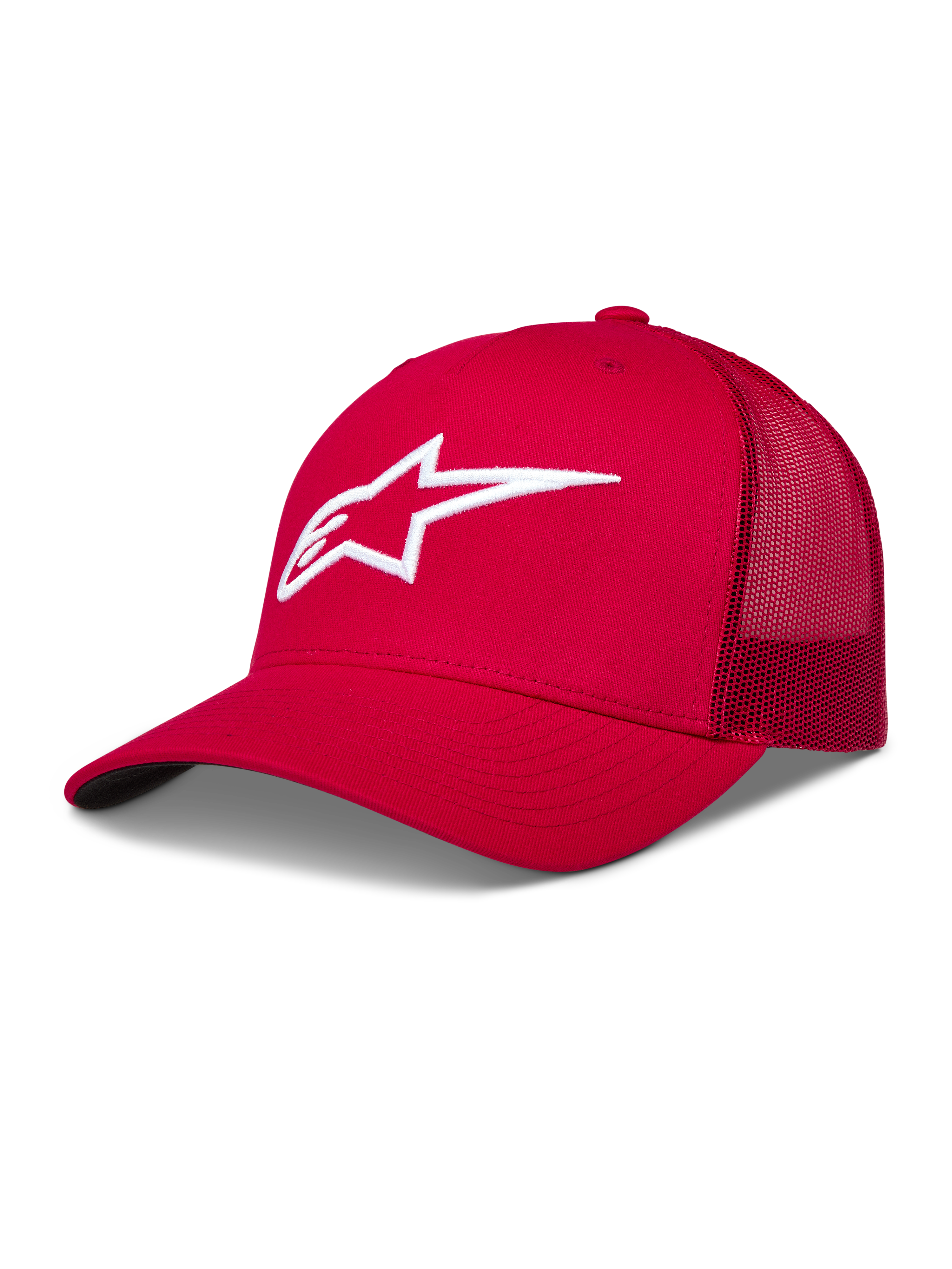 Casquette Alpinestars Ageless Snapback, casquette trucker rouge avec arrière en maille et logo Astars blanc brodé en 3D