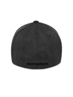 Alpinestars Corp Shift Multi pet, achteraanzicht, donkergrijs gemêleerd, met een flexibele achterkant en plat geborduurd logo, gestructureerde kroon, casual op motorsport geïnspireerde hoofdbedekking