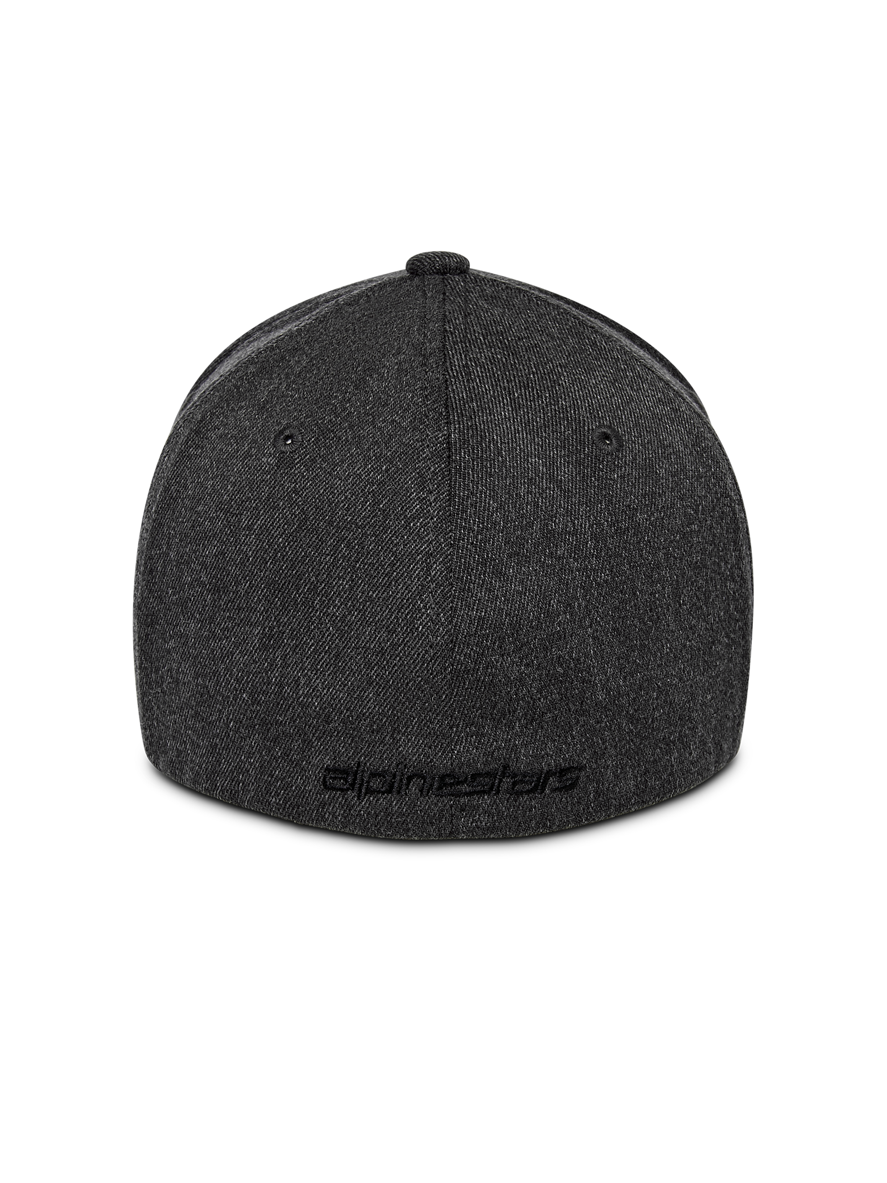 Alpinestars Corp Shift Multi pet, achteraanzicht, donkergrijs gemêleerd, met een flexibele achterkant en plat geborduurd logo, gestructureerde kroon, casual op motorsport geïnspireerde hoofdbedekking