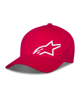 Alpinestars Corp Shift Multi Hat, rote Baseball-Kappe, weißes 3D-Druck Astars-Logo auf der Vorderseite, gebogener Schirm mit strukturierter Krone, lässige Motorsportbekleidung