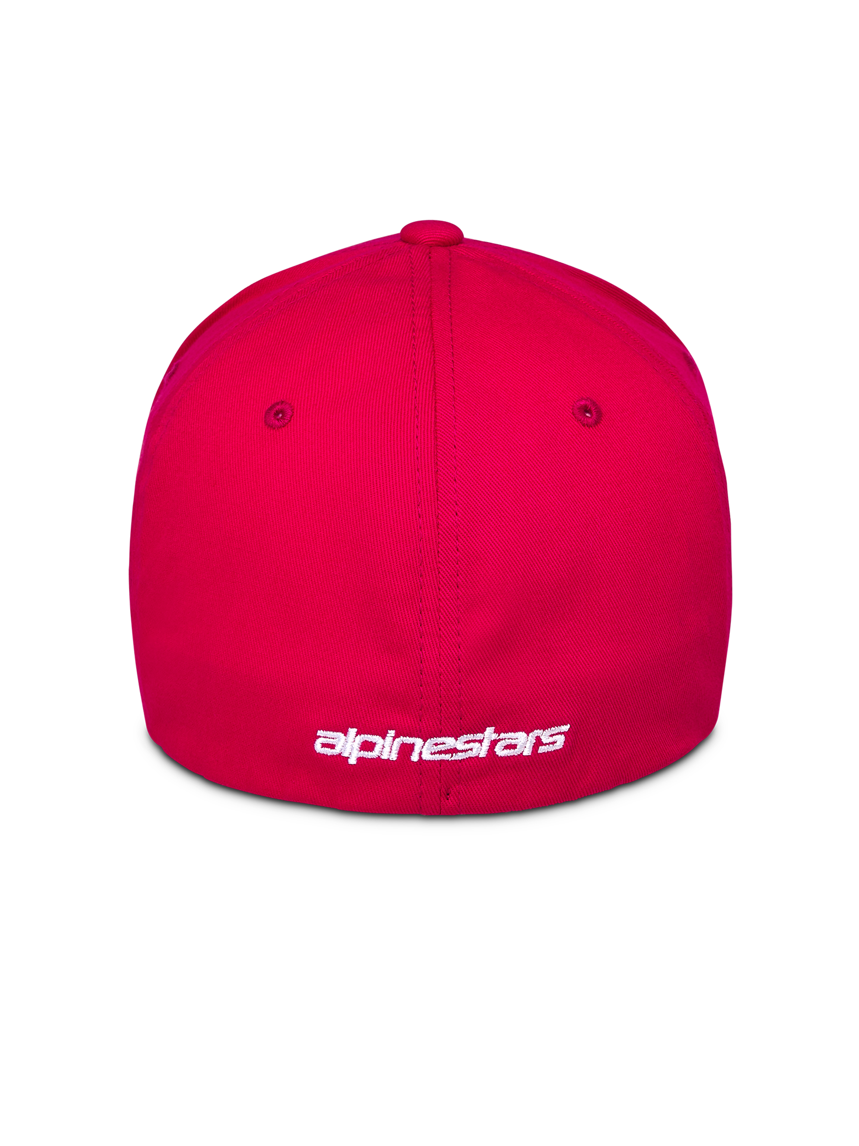 Alpinestars Corp Shift Multi pet, rood, achteraanzicht met wit geborduurd logo, flex-back design, casual motorsport-geïnspireerde sportkleding