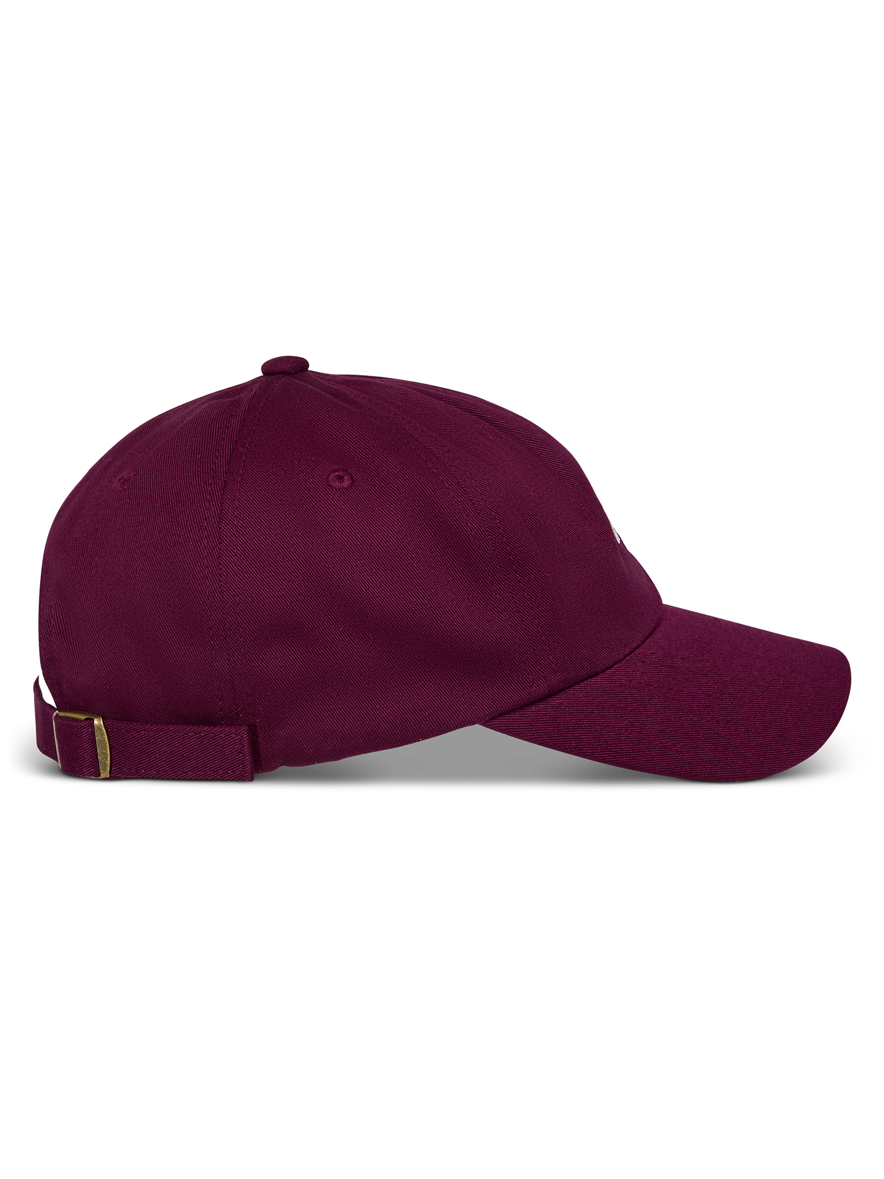 Alpinestars Deduce Strapback Hat, Burgundy, side view, curved bill with unstructured low crown, adjustable fabric strap back with metal buckle, casual cotton twill sportswear