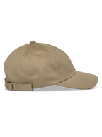 Alpinestars Deduce Strapback Hat, Khaki, side profile view, curved bill with unstructured low crown, cotton twill material with adjustable strapback closure and flat embroidered branding.