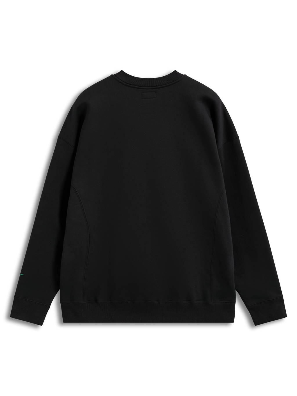 Alpinestars Guise Oversized Crew, sweat-shirt en polaire noir à coupe ample, vue de dos avec finitions côtelées