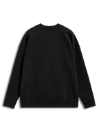 Alpinestars Guise Oversized Crew, sweat-shirt en polaire noir à coupe ample, vue de dos avec finitions côtelées