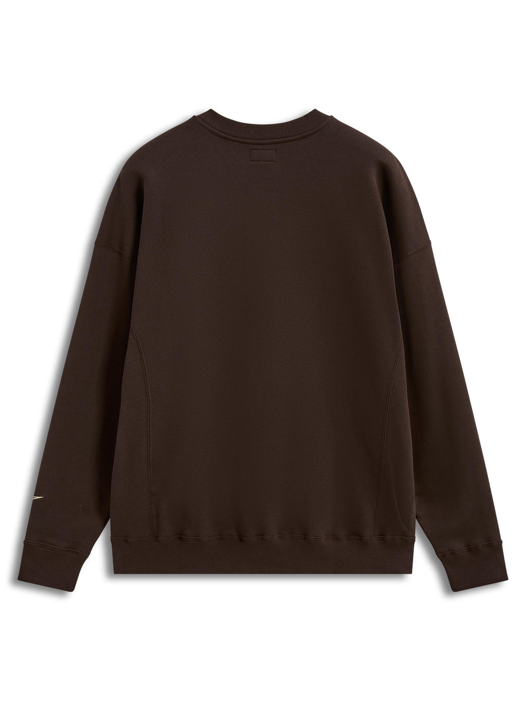 Alpinestars Guise Oversized Crew, Brown Sportswear Pullover, back view showing ribbed hem and seaming.
