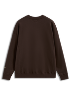 Alpinestars Guise Oversized Crew, Brown Sportswear Pullover, back view showing ribbed hem and seaming.