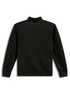 Alpinestars Apera Half-Zip Sweatshirt, polaire noire double face, vue de dos avec logo d'épaule ton sur ton.