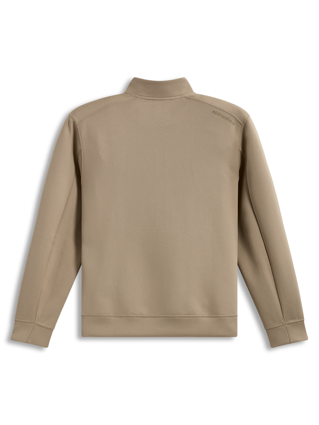 Alpinestars Apera half-zip-sweatshirt, achterkant met tonaal logo, zandkleur, premium double face fleece