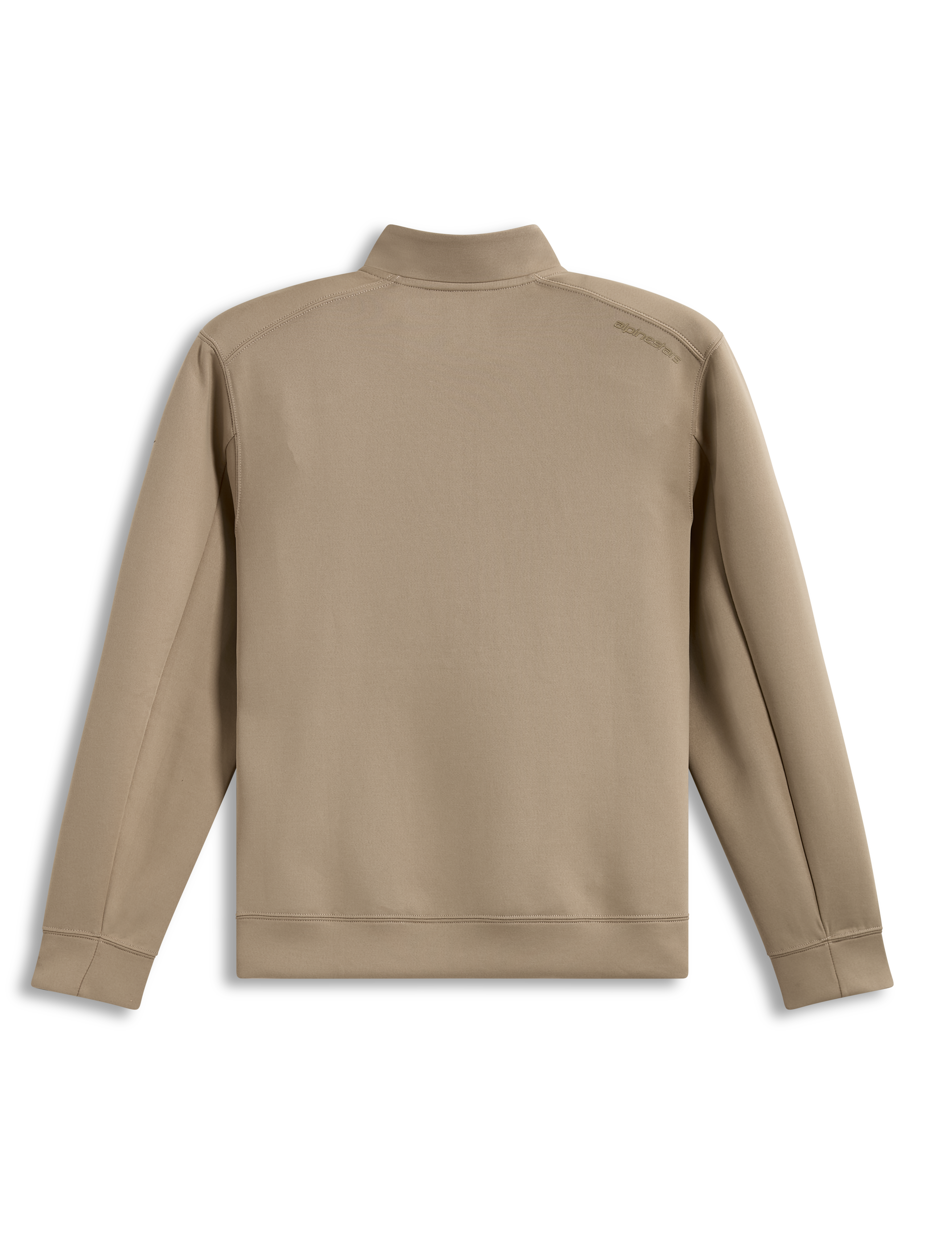 Alpinestars Apera half-zip-sweatshirt, achterkant met tonaal logo, zandkleur, premium double face fleece