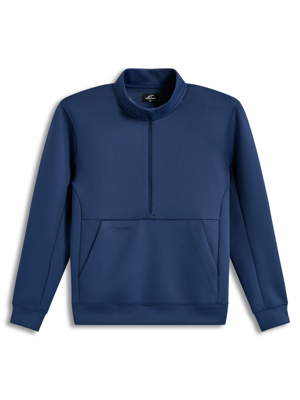 Alpinestars Apera Half-Zip Sweatshirt, blauw halveritssweatshirt van tri-blend fleece met kangoeroezak en tonale logo's.
