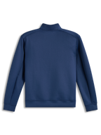 Alpinestars Apera half-zip sweatshirt, blauwe fleece sportpullover met tonaal logo op de schouder, achteraanzicht.