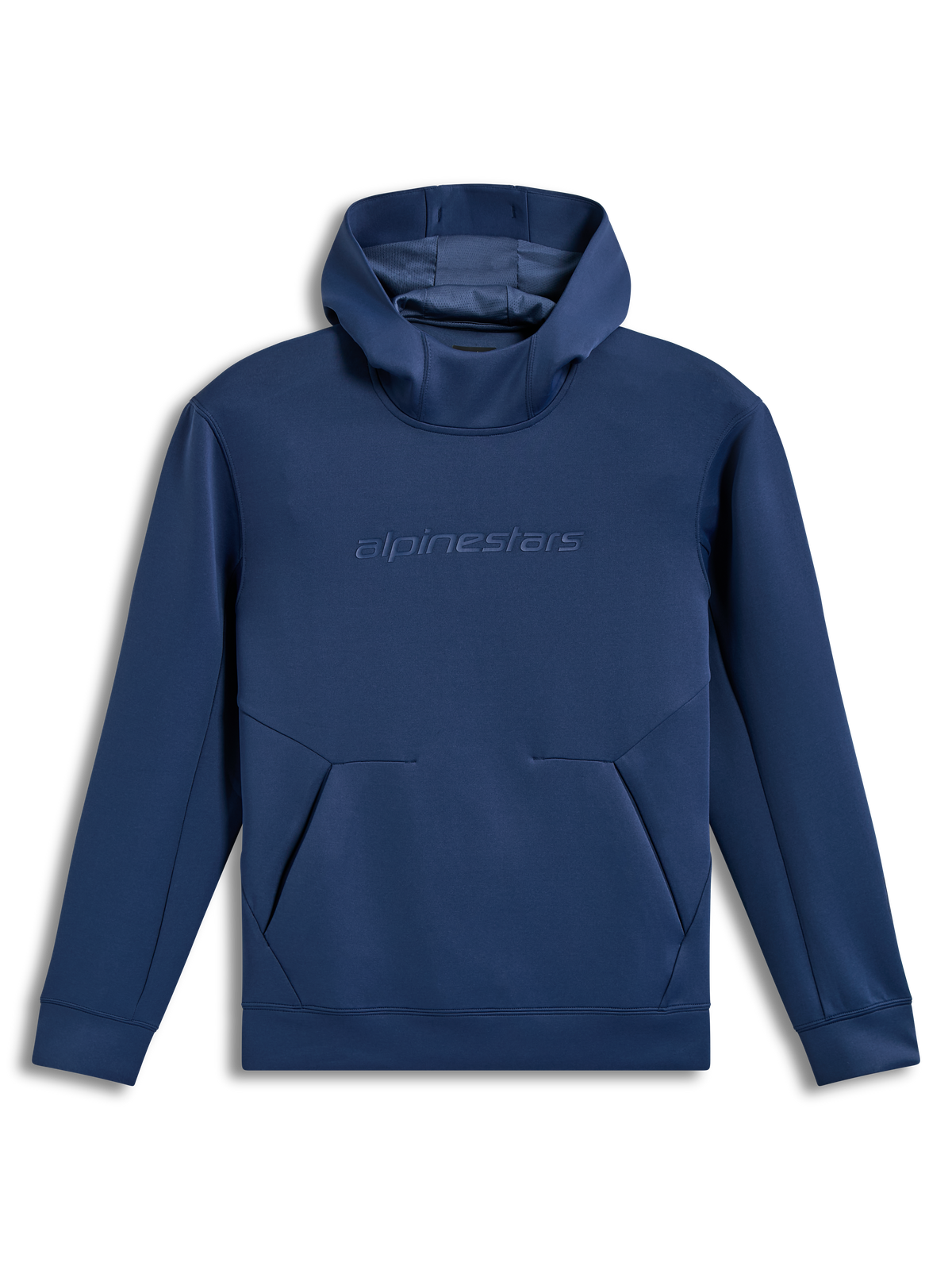 Alpinestars Datrix Hoodie, Steel Blue tri-blend fleece pullover with a tonal HD chest logo and mesh-lined hood.