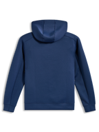 Alpinestars Datrix Hoodie, sweat à capuche bleu acier en polaire double face, vue de dos avec doublure en mesh