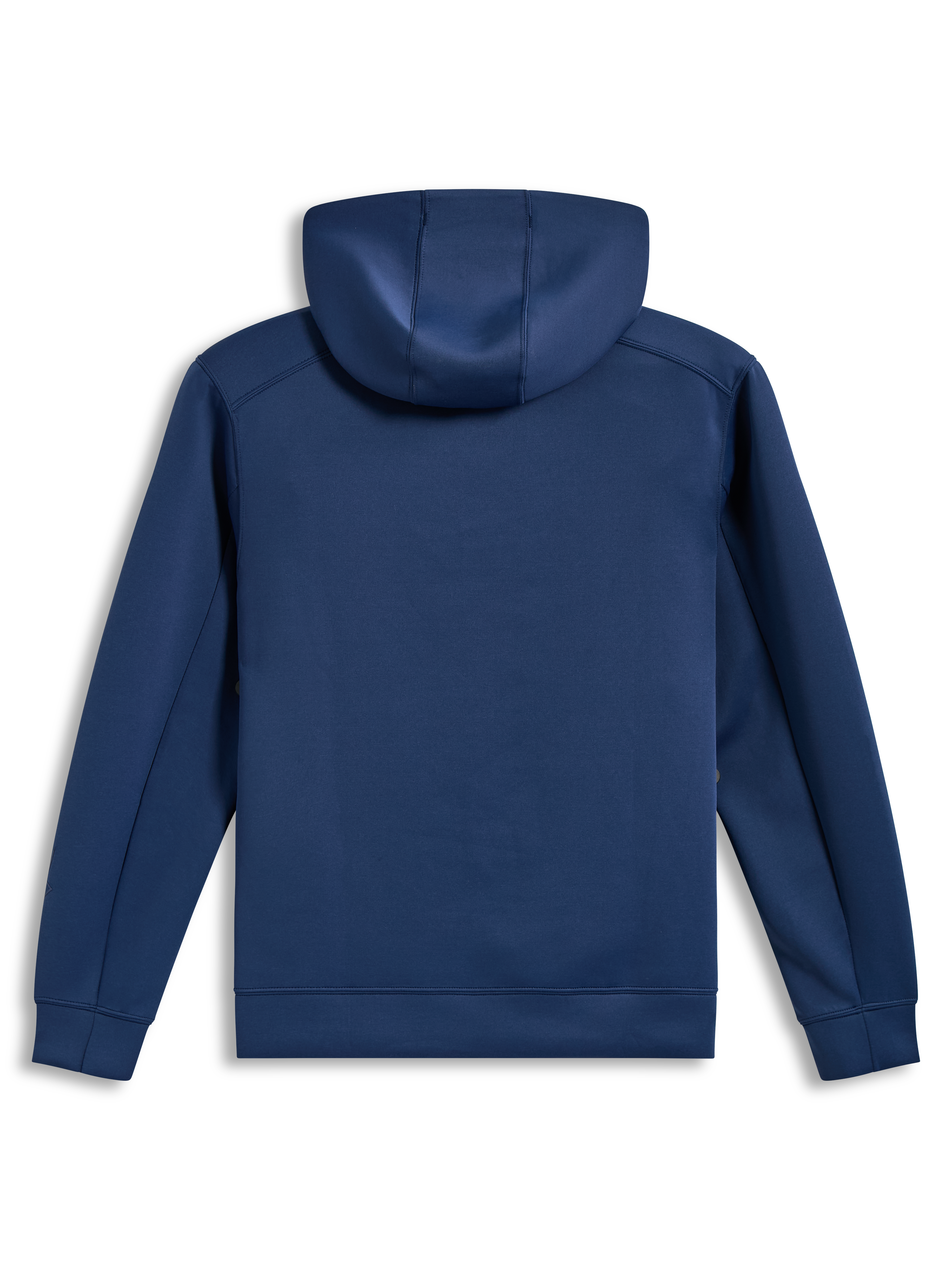 Alpinestars Datrix Hoodie, sweat à capuche bleu acier en polaire double face, vue de dos avec doublure en mesh