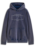 Alpinestars Infinite Washed Oversized Hoodie, sweat à capuche bleu en polaire effet neige, logos Alpinestars Word brodés avec poche kangourou.