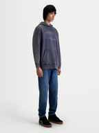 Alpinestars Sweat à capuche Infinite Washed Oversize, sweat à capuche de sportswear lifestyle mixte, bleu marine délavé, polaire effet neige avec coupe décontractée, poche kangourou et logos Alpinestars brodés.