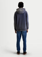 Alpinestars Sweat à capuche Infinite Washed Oversize, hoodie de sportswear pour homme, bleu marine délavé, coton et polyester recyclé, polaire avec finition effet neige, coupe décontractée oversize, vue de dos